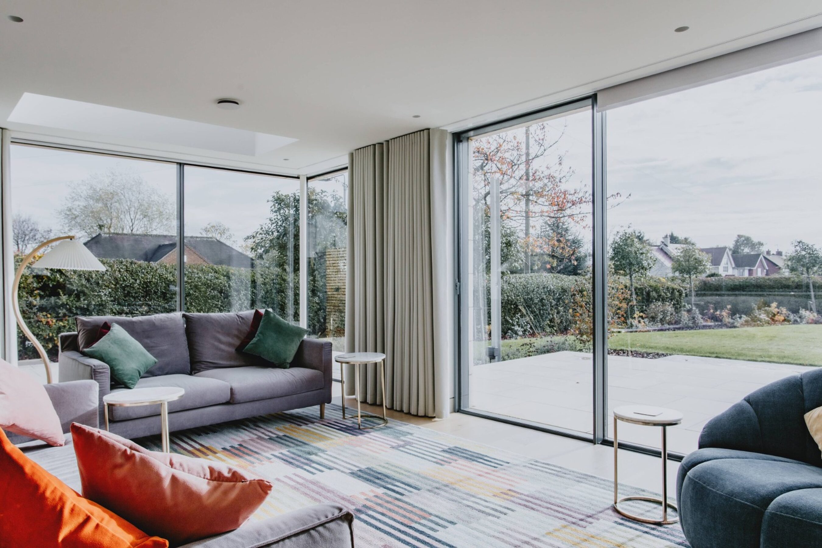Lounge View of Slim Sliding Glass Doors in Nottingham